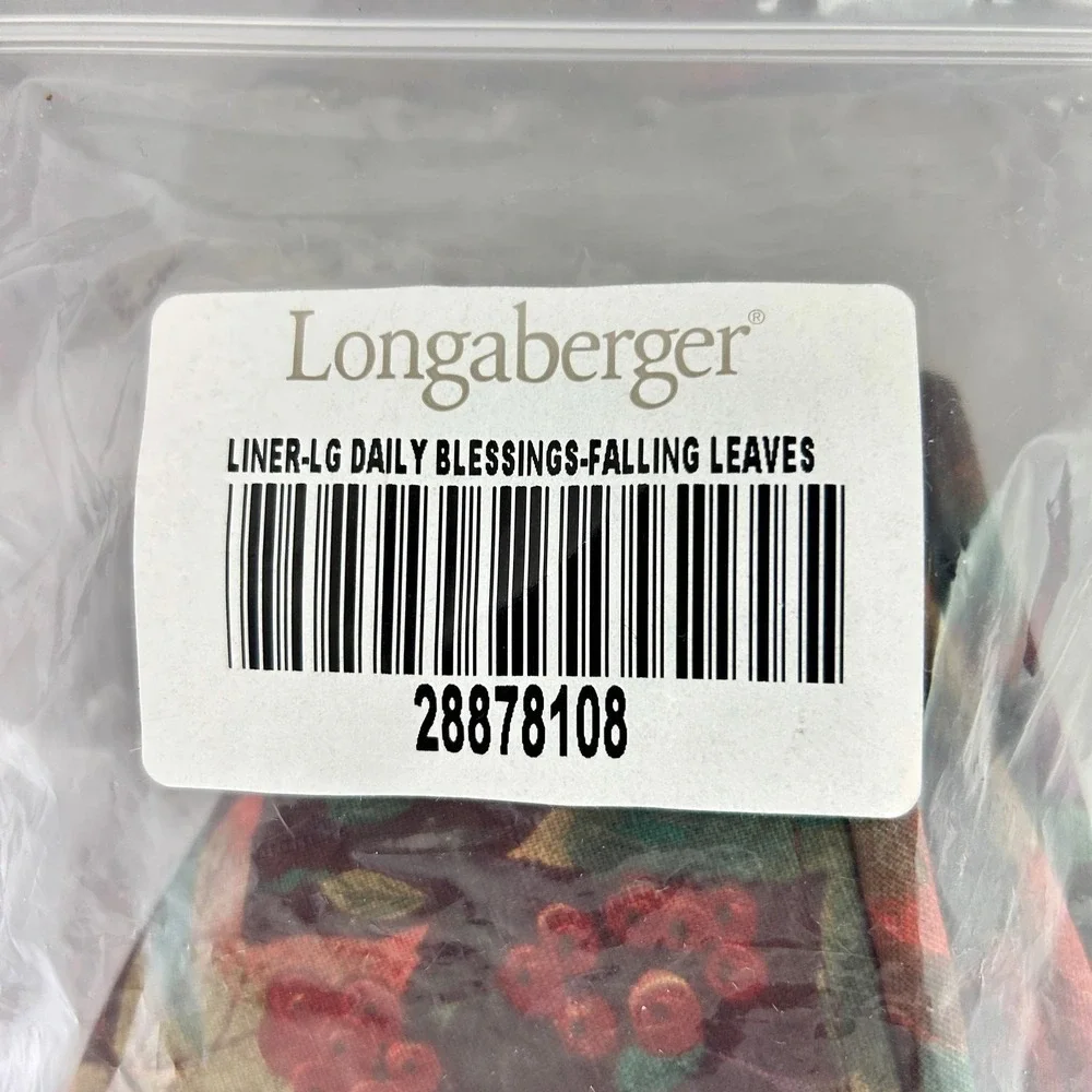 Longaberger FALLING LEAVES LINER ONLY for Large Daily Blessing‎ Basket New